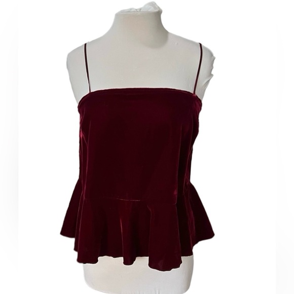 Free People Velvet Peplum Top - Small - Picture 1 of 7